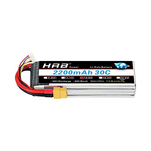 HRB 4S 14.8V 2200Mah 30C RC LiPo Battery Pack with XT60 Plug for RC Airplane Helicopter Quadcopter Vehicle Boat