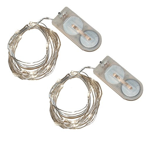 LumaBase 64002 2 Count Battery Operated Submersible Mini String Lights (80 Lights), Cool White