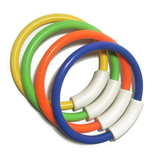 Toyvian 4pcs Colorful Diving Rings Underwater Fun Swimming Pool Training Accessory Diving Ring Learning Toy Grab Toy for Children Kids