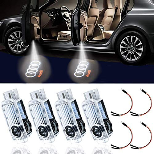 Eogifee LED Car Door Logo Light Courtesy Laser Projector Welcome Lights Ghost Shadow Light Compatible with Audi A4 A3 A6 Q7 Q5 A1 A5 TT A8 Q3 A7 R8 RS (4PACK)