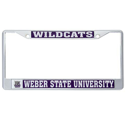 Desert Cactus Weber State University WSU Wildcats NCAA Metal License Plate Frame for Front or Back of Car Officially Licensed (Mascot)