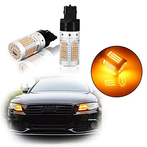 GTINTHEBOX 7440 T20 W21W WY21W Amber Led Bulbs No Need Load Resistor Anti Hyper Flash Canbus for Car Truck Front or Rear Turn Signal Blinker Lights,2pcs