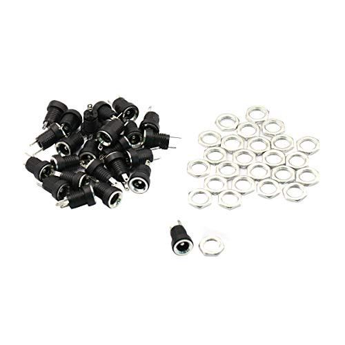 CenryKay 25PCS 5.5mmx2.1mm 2 Pins DC Power Jack Female Panel Mount Connector with Hex Washer CenryKay 25PCS 5.5mmx2.1mm 2 Pins DC Power Jack Female Panel Mount Connector with Hex Washer