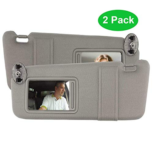 SAILEAD Sun Visor Compatible with 2007 2008 2009 2010 2011 Toyota Camry and Camry Hybird Without Sunroof and Light, 2 Pack (Gray, Left & Right Side)
