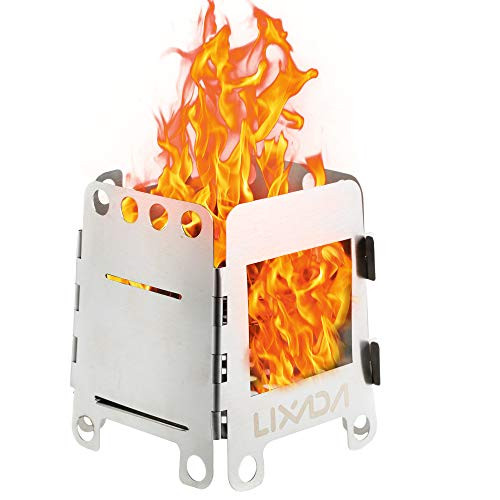Lixada Camping Stove Portable Stainless Steel Folding Backpacking Stove Wood Burning Stoves for Outdoor Cooking Picnic BBQ Camp Hiking Lixada Camping Stove Portable Stainless Steel Folding Backpacking Stove Wood Burning Stoves for Outdoor Cooking Picnic BBQ Camp Hiking