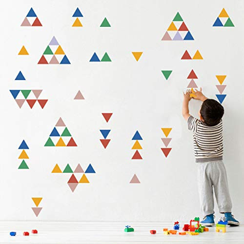 decalmile 140pcs Triangle Wall Stickers Rainbow Color Kids Wall Decals Baby Nursery Childrens Bedroom Wall Art Decor decalmile 140pcs Triangle Wall Stickers Rainbow Color Kids Wall Decals Baby Nursery Childrens Bedroom Wall Art Decor