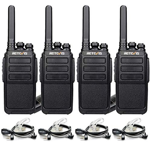Retevis RT28 4 Pack Walkie Talkies with Earpieces VOX Hand Free Emergency Alarm Two-Way Radios Long Range Rechargeable