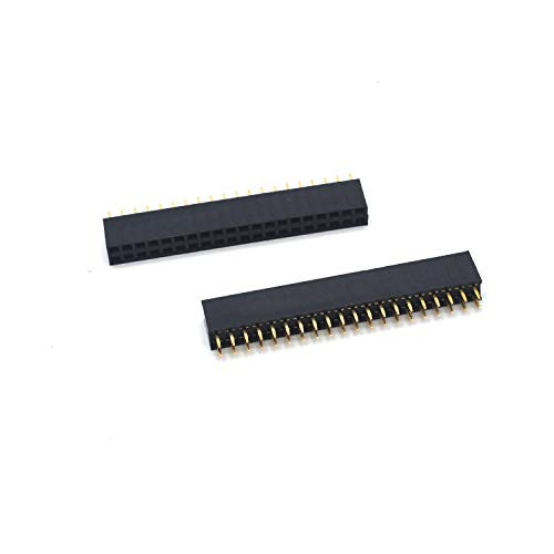 Pin Headers Karcy Double Row 2.54mm Pitch 40 Pin Female PCB Pin Header Socket Connector Pack of 10