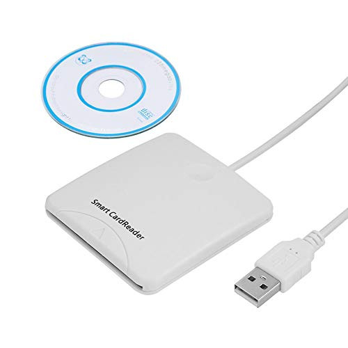 Zopsc White Portable USB Full Speed Smart Chip Reader IC Mobile Bank Credit Card Readers Microsoft Smart Card for Windows? IC Bank Card Common Access Card Reader