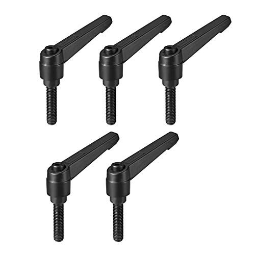 uxcell M8 x 32mm Handle Adjustable Clamping Lever Thread Push Button Ratchet Male Threaded Stud 5Pcs
