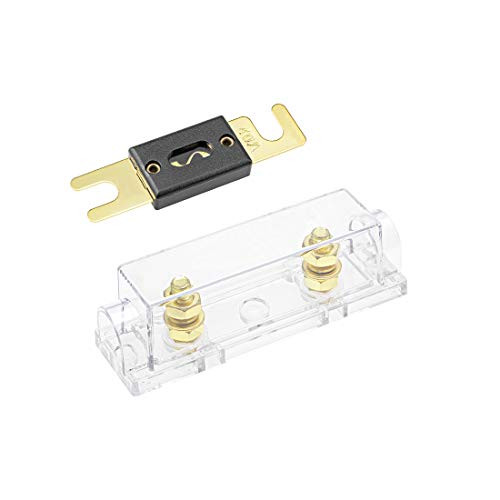 uxcell ANL Fuse Holder with 40 Amp Fuse DC 32 Volt for Automotive Car Vehicle Audio Amplifier Inverter Replacement with Clear Insulated Cover