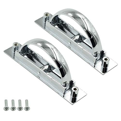 Cyful Drawer Door Concealed Finger Insert Recessed Flush Pull Handle Tatami Hidden Door Handle Bright Chrome-2pcs
