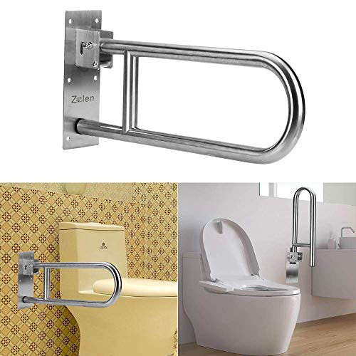 Handicap Grab Bars for Bathroom Shower Toilet Safety Rails Flip Up Grab Bar Shower Handles for Elderly Bathtub Grab Bar Toilet Support Tub Handle Bath Safety Railing Folding Grip Bar Assist Handrail