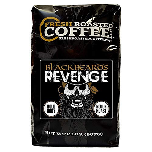 Fresh Roasted Coffee LLC, Blackbeards Revenge Coffee, Artisan Blend, Medium Roast, Bold Body, Whole Bean, 2 Pound Bag