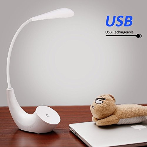 LED Desk Lamp, Eye-caring Table Lamps 3 Brightness Levels Office Reading Lamp with USB Charging Port, Touch Control, Memory Function