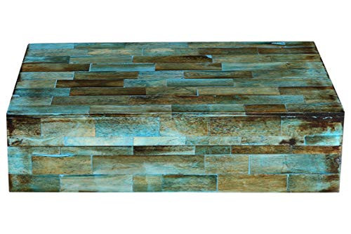 Verdigris Covered Keepsake Decorative Storage Box Bone Handmade Jewellery Boxes  Christmas Gifts