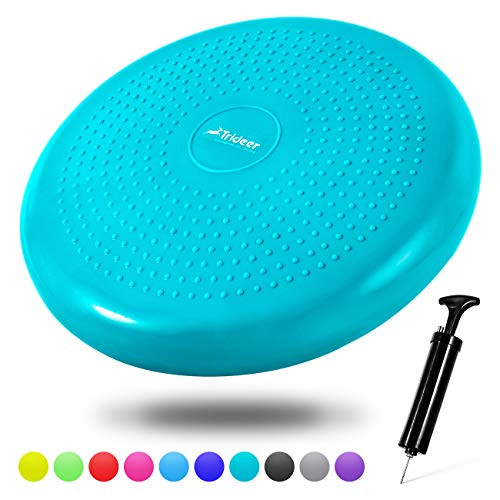 Trideer Inflated Wobble Cushion - Flexible Seating Classroom (Extra Thick), Core Balance Disc (Multiple Colors), Wiggle Seat for Sensory Kids (Office & Home & School)