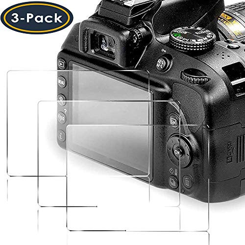 QIBOX Screen Protector Compatible with Nikon D3400 D3500 D3300 D3200 D3100 DSLR Camera, [3 Packs] 9H Tempered Glass Shield Protection Cover Anti-Bubble Anti-Scratch Anti-Fingerprint Ultra-Clear