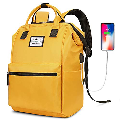 BRINCH Laptop Backpack 15.6 Inch Wide Open Computer Laptop Bag College Rucksack Water Resistant Business Travel Backpack Multipurpose Casual Daypack with USB Charging Port for Women Men,Yellow BRINCH Laptop Backpack 15.6 Inch Wide Open Computer Laptop Bag College Rucksack Water Resistant Business Travel Backpack Multipurpose Casual Daypack with USB Charging Port for Women Men,Yellow