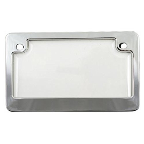 Custom Combos 92777 Clear Unbreakable Motorcycle License Plate Shield and Frame Combo with Chrome Frame