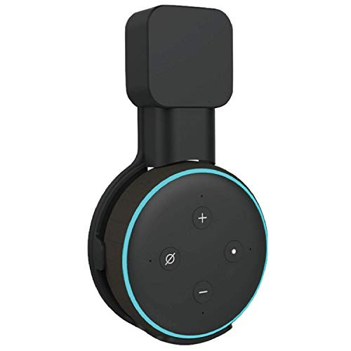 Sintron Wall Mount Black for Echo Dot, Alexa Accessories Smart Home Outlet Wall Mount Stand for Amazon Echo Dot 3rd Generation Speaker Holder, Space Saving Accessories Without Messy Wires (Black)