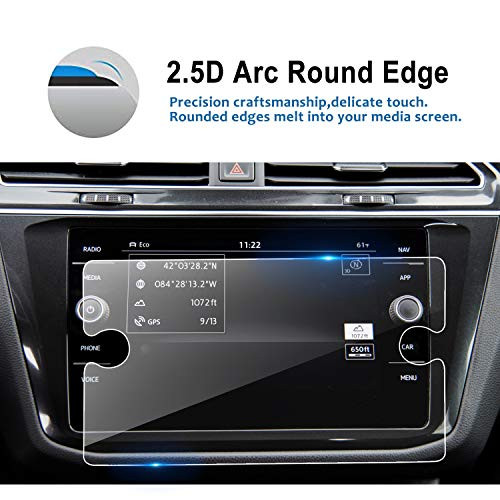 LFOTPP Replacement for 2018 2019 2020 Volkswagen Tiguan 8 Inch Tempered Glass Car Navigation Screen Protector, Infotainment Center Touch Display Screen Protector Anti Scratch High Clarity