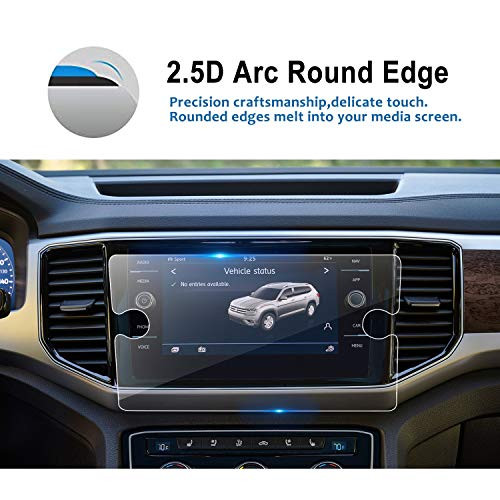 LFOTPP Tempered Glass Car Navigation Screen Protector for 2018 2019 2020 Volkswagen Atlas 8 Inch, 9H Infotainment Screen Center Touch Screen Protector Anti Scratch High Clarity