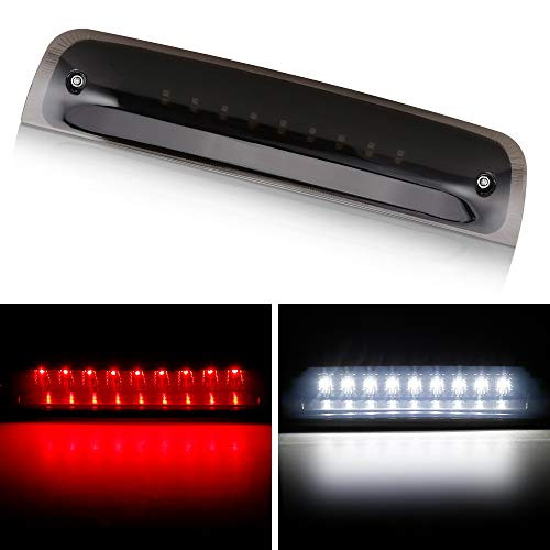 Dodge Ram Third Brake Light Stop Lamp Compatible For 2009-2017 Dodge Ram 1500 2010-2017 Dodge Ram 2500 3500 White & Red LED Brake Tail Light Assembly Smoke Lens