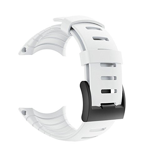 patrohoo Suunto Core Strap, Rubber Replacement Watch Band for Suunto Core SS014993000,White
