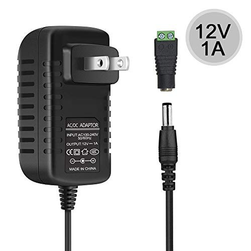 inShareplus 12V 1A 12W LED Power Supply, Wall Mounted AC/DC Switching Power Supply, AC 100-240V to DC 12V Adapter, Charger, Transformer for LED Strip Light with 5.5/2.1mm DC Female Barrel Connector
