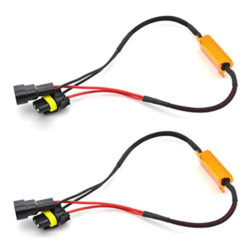TUINCYN 2pcs 50W 8 ohm 9006 9005 Led Load Resistors Car LED Daytime Running Light Anti- Flaker Fog Lamp Light Error Canceller Capacitor Decoder Wire