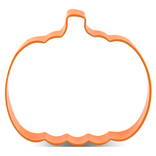 LILIAO Thanksgiving Pumpkin Cookie Cutter - 3.4 x 2.9 inches - Orange Color Coated Stainless Steel