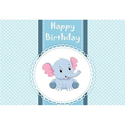 YongFoto 6x4ft Happy Birthday Backdrop Cartoon Elephant Photography Background for Boys Birthday Party Banner Blue Wall Interior Decor Kids Baby Infant Portrait Photo Studio Props Wallpaper YongFoto 6x4ft Happy Birthday Backdrop Cartoon Elephant Photography Background for Boys Birthday Party Banner Blue Wall Interior Decor Kids Baby Infant Portrait Photo Studio Props Wallpaper