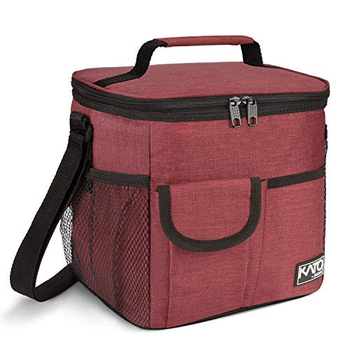 Large Insulated Lunch Bag for Women Men, 10L Leakproof Thermal Reusable Lunch Box for Adult & Kids, Tall Meal Prep Lunch Cooler Tote with 4 Pockets for Office Work by Tirrinia, Red