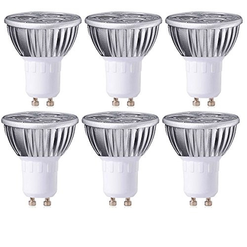 MODOAO 3W GU10 LED Bulbs, Dimmable Spot Light Bulb,Recessed Lighting,110 Volts 30 Degree Beam Angle, 30W Halogen Bulbs Equivalent,300LM,3000K Warm White 6 Pack