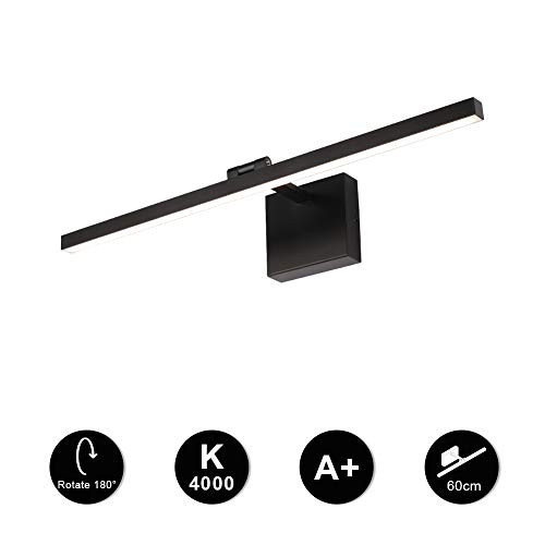 Ralbay 23.6 Inch 14W Modern LED Black Vanity Light Fixtures for Bathroom Lighting Aluminum Rotatable 4000K Natural White Light