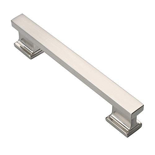Alzassbg AL3061SN Brushed Satin Nickel, 5 Inch(128mm) Hole Centers Cabinet Hardware Modern Drawer Handles Pulls 10 Pack