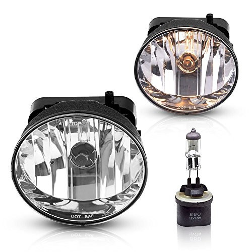 Fog Lights Compatible with GMC Envoy 2002 2003 2004 2005 2006 2007 2008 2009 (OE Style Clear Lens w/ 880 12V 27W Bulbs)