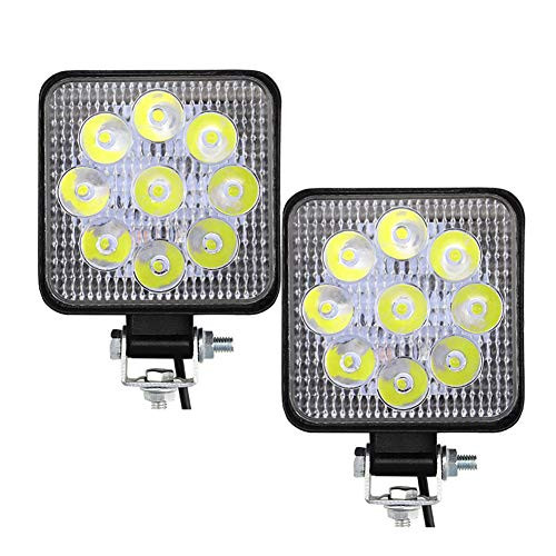 XTAUTO LED Light Bar DC12V 27W 9LED Waterproof Spot Flood Beam Light Pod Fog Driving Off Road Light Lamp for Car Trucks Offroad 4X4 Tractor Pickup ATV SUV