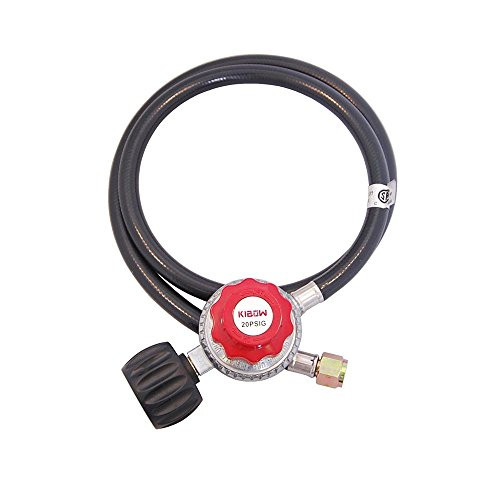 KIBOW 0~20PSI High Pressure Adjustable Propane Regulator w/4FT Hose-Type1 (QCC1) and 3/8 Female Flare Swivel Fitting - CSA Certified