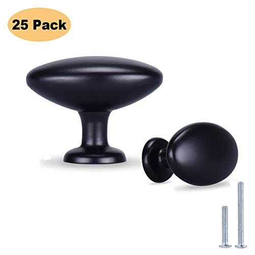 Peaha Knobs for Dresser Drawers Black Cabinet Hardware 25 Pack - PHLS9626BK Cupboard Knobs Black Large Drawer Knobs Bathroom Cabinet Pulls