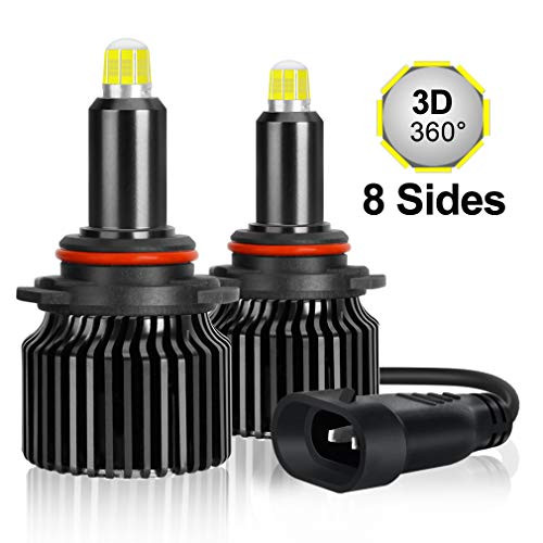 9005 HB3 LED Headlight Bulbs, Newest Upgraded 8 Sides CSP Chips 360 Degree Lighting, High Beam Low Beam Fog Light Super Bright White 6000K 12000LM All-in-One Conversion Kit
