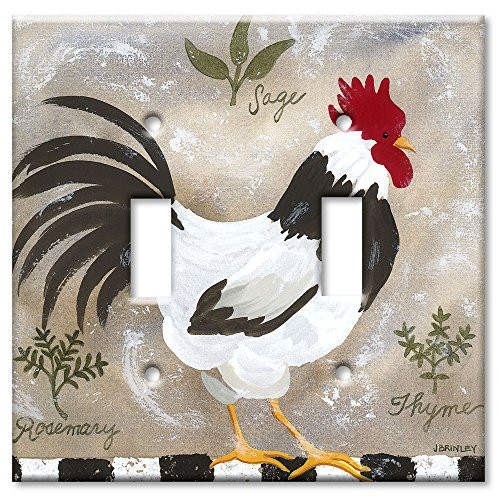Art Plates - Jennifers Rooster Switch Plate - Double Toggle