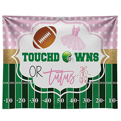 Funnytree 10x8FT Soft Fabric Touchdowns or Tutus Gender Reveal Backdrop Boy or Girl He or She Pink or Blue Baby Shower Photography Background Cake Table Banner Decorations Photo Booth Props Funnytree 10x8FT Soft Fabric Touchdowns or Tutus Gender Reveal Backdrop Boy or Girl He or She Pink or Blue Baby Shower Photography Background Cake Table Banner Decorations Photo Booth Props