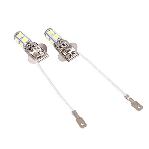 2Pcs 6500K H3 LED fog lights, 9 SMD LED fog lights H3 5050 bulbs white LED Xenon fog lights Auto cars Fog lights