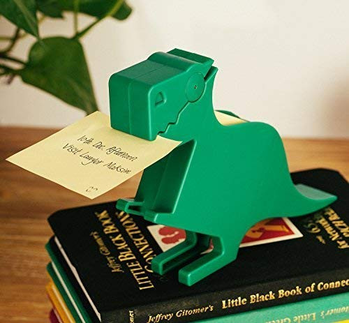Memo Holder Desktop Note pad Dispenser Dinosaur Pen Holder Multi-Functional Clip for Note Short Note pad,2 Packs memo (Dinosaur, Green)