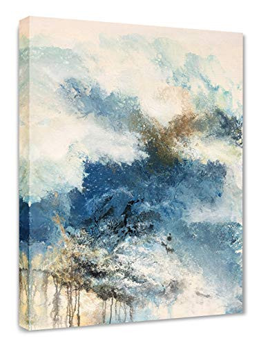 Yihui Arts Canvas Wall Art Prints Abstract Watercolor Painting Picture One Panel Large Size Modern Artwork Framed Ready to Hang for Home and Office Decor, Original Design (20Wx28L)