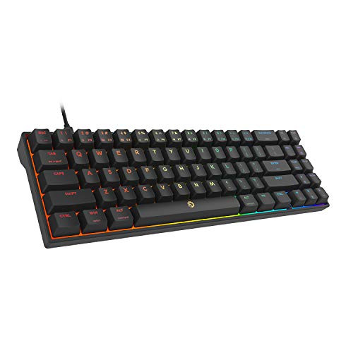 DREVO Calibur V2 RGB 60% Wired Mechanical Gaming Keyboard, 71-Key Small Compact, Work for PC/Mac, Detachable USB Type-C, Outemu Red Switch, Black