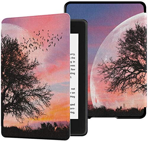 Colorful Star Smart Case for Kindle Paperwhite 10th Generation 2018 - PU Leather Kindle Paperwhite Covers for All-New Kindle Paperwhite E-Reader - Tree at Sunset