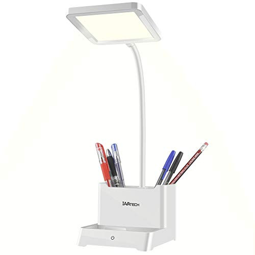 LED Desk Lamp with USB Charging Port, IAVATECH Flicker Free Eye Caring Table Lamp Stepless Dimming, Touch Sensitive Control, Flexible Gooseneck, Desk Light for Office, Study, Kids, Reading LED Desk Lamp with USB Charging Port, IAVATECH Flicker Free Eye Caring Table Lamp Stepless Dimming, Touch Sensitive Control, Flexible Gooseneck, Desk Light for Office, Study, Kids, Reading